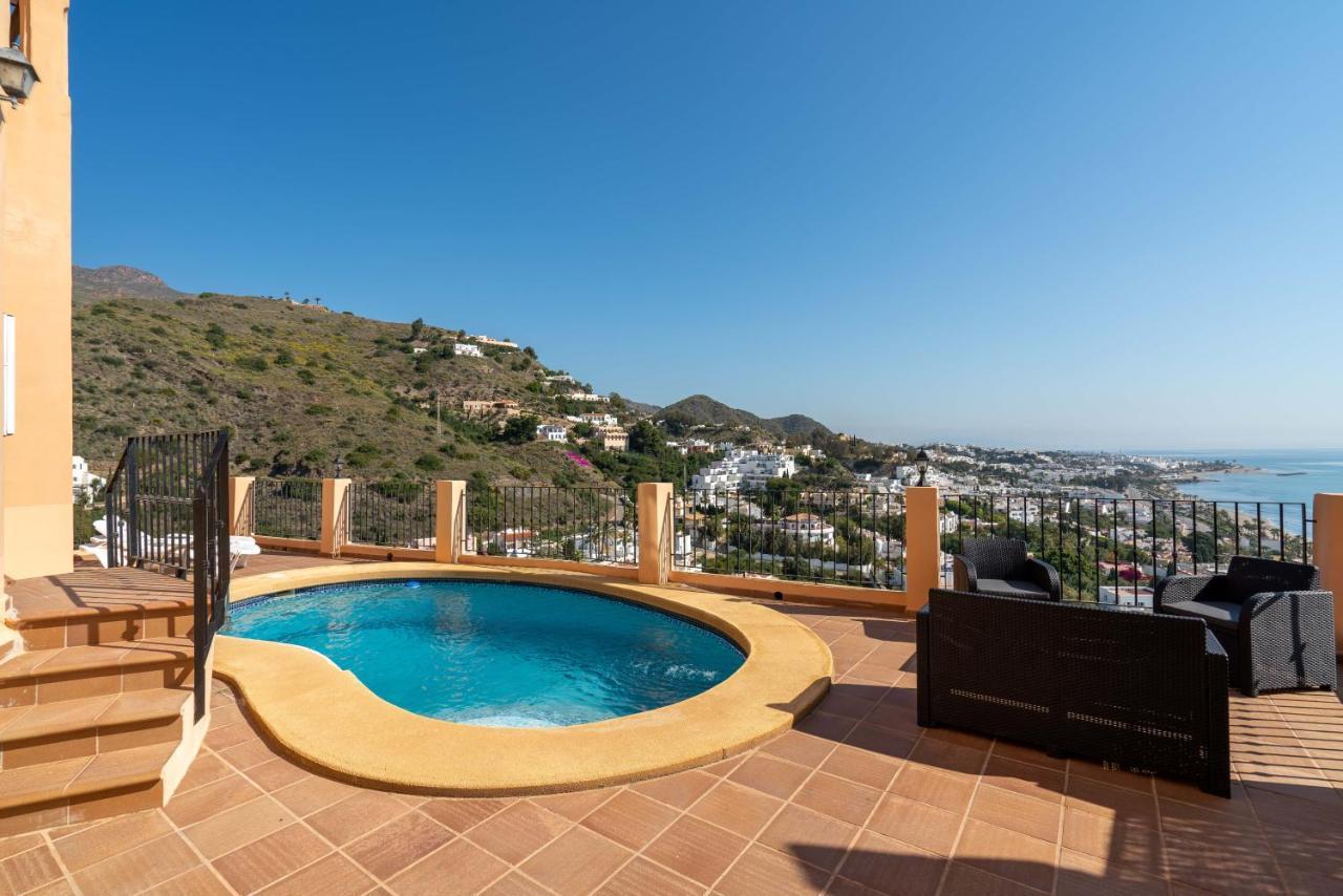 Chalet Con Vistas Al Mar Y Piscina Mojacar Bagian luar foto