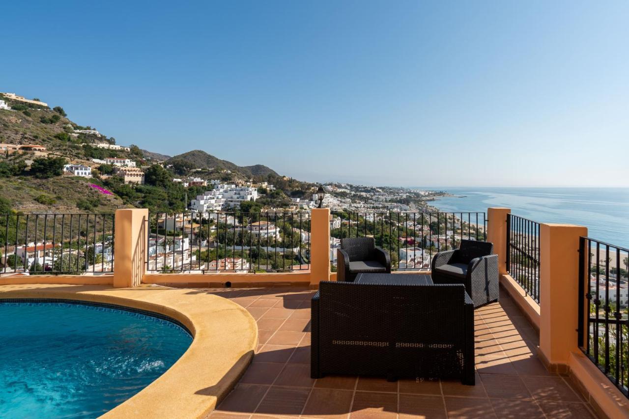 Chalet Con Vistas Al Mar Y Piscina Mojacar Bagian luar foto